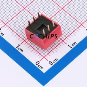 HX 2.54-3P CJPB-H DIP Switch DIP Switch Flat Toggle, Raised Type Single Pole Single Throw 3 PC Pin - Product Image 2