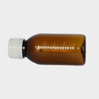 Bouteille en plastique PET de 100 ml de couleur fauve avec bouchon à vis |   Bouteille en PET de haute qualité pour médicaments liquides oraux, sirop contre la toux liquide
