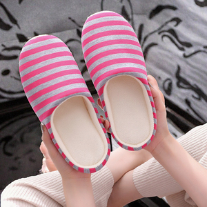 Winter Spring Warm Indoor Cosy Comfy Breathable EVA Outsole Cotton Lining Velvet Striped Thick Sole Silent <b>Slipper</b> for Women Men - Product Image 3