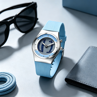 Montre de luxe à quartz numérique pour hommes et femmes avec bracelet en silicone, chiffres décoratifs clignotants, logo personnalisé, sport, plusieurs couleurs