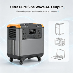 Générateur portable grande capacité 5376Wh à onde sinusoïdale pure MPPT 3000W avec démarreur de secours solaire 200W et allume-cigare pour voiture - Product Image 2