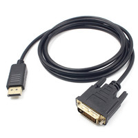 Câble adaptateur DP vers DVI de 6 pieds, mâle, double liaison, blindage tressé, 4K HDTV, moniteur, ordinateur, paire torsadée, gaine en PVC