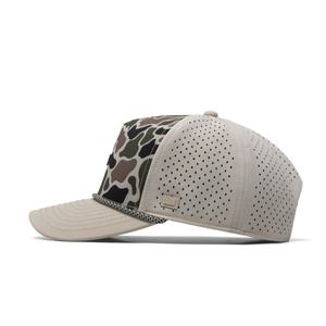 Casquette de golf OEM personnalisée en maille perforée avec logo, 5 panneaux, visière légèrement incurvée, snapback, patch en caoutchouc imperméable - Product Image 3