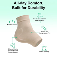 Chaussettes de compression rembourrées, protège-talons pour le tendon d'Achille, chaussettes en gel pour le talon pour le syndrome de Haglund, la bursite, la tendinite et les douleurs.