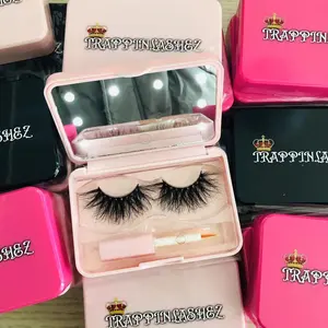 2023 F Meet beauty plastic eyelash trays short synthetic fiber silk mink eyelash 3 d case custom eyelash packaging box