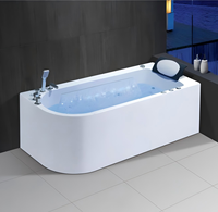 Baignoire à remous moderne portable intérieure/extérieure en acrylique autoportante avec 12 jets de massage et fonctions cascade, design d'aquarium pour hôtels