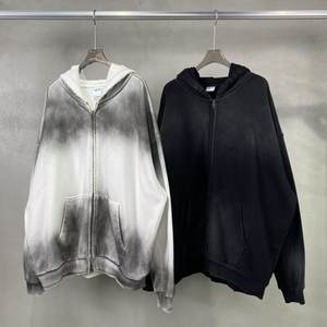 Sudadera con capucha de media cremallera para hombre AR2668, de algodón 100% de alto gramaje, estilo vintage, con estampado DTG personalizado y bordado, ideal para otoño. Venta al por mayor. - Product Image 4