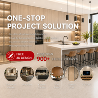 Aige Nouveau Design Meuble de Cuisine Modulaire en Mélaminé, Ensemble d'Îlot de Cuisine, Rangement de Cuisine Personnalisé 3D Gratuit