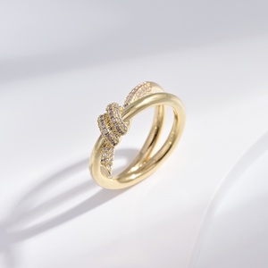 custom plata 925 <b>sterling</b> <b>Silver</b> knot hip hop geometric <b>ring</b> bulk gemstone <b>adjustable</b> woman fashion wedding gold plated <b>rings</b> - Product Image 2