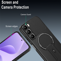 Étui de protection rigide en fibre de carbone TPU PC avec support magnétique et béquille pour Hot60 5G/Hot60i 4G