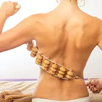 Benutzer definiertes Logo und Verpackung Holz Rücken Massage Roller Werkzeug Holz massage gerät für den Körper