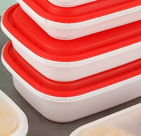 Boîte alimentaire carrée jetable en PP avec couvercle verrouillable 500ml 600ml 750ml 1000ml pour plats à emporter et préparation de repas