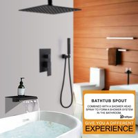 Ensemble de douche mural, robinets de salle de bain en laiton, kits de douche thermostatiques à effet pluie, mitigeur de douche doux, robinet encastré, valve en céramique