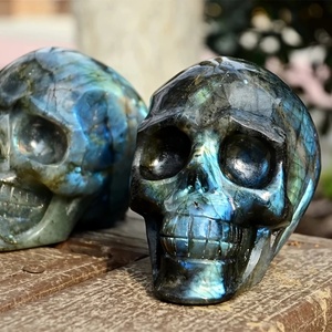 Calaveras de Cristal Natural al por Mayor, Calaveras de Cuarzo Rosa Talladas a Mano, Colección de Tallados de Labradorita - Product Image 4