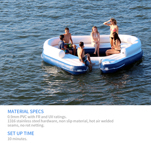 Chất lượng cao 0.9 mét PVC màu trắng và màu xanh nước Inflatable nổi ốc đảo nổi nền tảng - Product Image 4