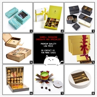 Boîte d'emballage de chocolat personnalisée en carton rigide noir mat de luxe avec plateau intérieur en plastique pour l'emballage de cadeaux sucrés