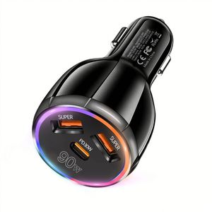 Nuevo Producto: Cargador Rápido para Auto de 90W con Múltiples Puertos USB Tipo C, Compatibilidad Total con Todos los Teléfonos Android QC3.0 PD - Product Image 3