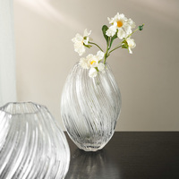 Vase de Table en verre Transparent créatif moderne nordique grand ventre avec bouche large Simple pour fleurs accessoires décoratifs en cristal