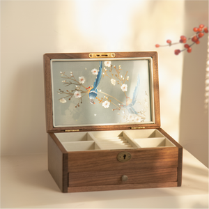 Petite boîte à bijoux en bois brodée Su - Mini ICH Artisanat <span class=keywords><strong>de</strong></span> luxe exquis, cadeau idéal pour ranger boucles d'oreilles et bagues - Product Image 5