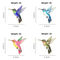 Broche originale de la série Hummingbird en alliage de zinc, exquise et dynamique, pour vêtements, sacs, trousses, avec motif d'oiseau imprimé en émail