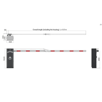 Barrière automatique de contrôle d'accès 90 °   Barrière de circulation à bras courbe, pliable et pratique, barrière métallique à bras