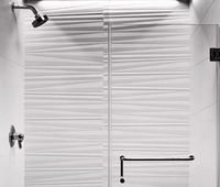 Sistema de Paneles de Pared para Ducha Moderno Costar Theory, Impermeable, de Piedra Artificial Ecológica, para Hoteles y Escuelas, Modelo 3D