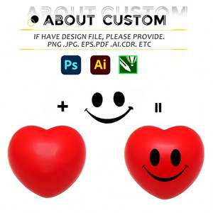 Balle anti-stress en forme de cœur personnalisée - Balle anti-stress en mousse PU souple pour cadeau promotionnel et relaxation - Product Image 2