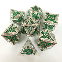 Jeu de dés de compétences Dungeons & Dragons en alliage de zinc métallique, dodecaèdre gravé, durable, pour 6 joueurs, cadeaux en gros, modèle Jianai JJ 10+