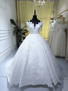 S0464N 2025 livraison directe nouvelle mariée haute Texture queue <span class=keywords><strong>grande</strong></span> <span class=keywords><strong>taille</strong></span> principale une ligne robes de mariée pour femmes - Product Image 2