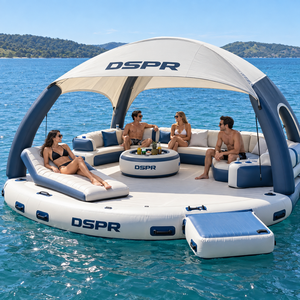 Piattaforma Galleggiante Gonfiabile Personalizzata con Bar Acquatico, Terrazza Relax e Tettoia Ombreggiante per Hotel Costieri, <span class=keywords><strong>Spiagge</strong></span> e Parchi Acquatici - Product Image 5