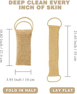 Esponja Exfoliante Corporal de Yute Natural y Cáñamo Orgánico para la Espalda - Product Image 3