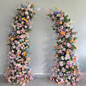Arche de fleurs artificielles LANJO pour mariage, arrangement de roses multicolores personnalisé, amovible, réglable, durable, hauteur 5-6 pieds, 4-5 pieds pour mariage - Product Image 3