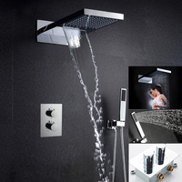 Mitigeur thermostatique mural pour douche et baignoire, effet pluie et cascade, logo et emballage personnalisés, usine chinoise pour la vente en gros