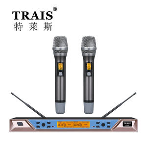 ไมโครโฟนแบบพกพาไร้สาย UHF ไร้สายสองช่อง KV208<span class=keywords><strong>คาราโอเกะ</strong></span>ระ<span class=keywords><strong>ด</strong></span>ับมืออาชีพ - Product Image 2