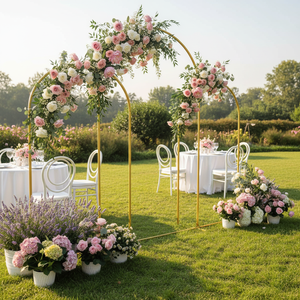 ขาตั้งฉากหลังโค้งโลหะสีทองแบบ OEM สำหรับงานแต่งงาน งานพิธี งานวันเกิด งานรับปริญญา งานครบรอบ ตกแต่งด้วยลูกโป่ง - Product Image 6