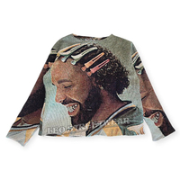 Pull en tapisserie pour homme, mode rappeur, streetwear, hip hop, couverture en tapisserie, jacquard, sur mesure, taille plus, pulls pour homme
