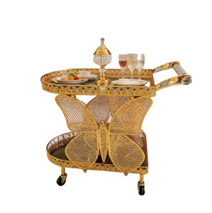 Luxury Style Gold Metal Crystal Hotel <strong>Trolley</strong> Servicr Cart for Wedding Service <strong>Trolley</strong> - Product Image 1