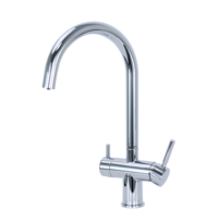 Robinet de cuisine moderne en laiton chromé à 5 voies avec double poignée et cartouche céramique, installation monotrou sur plan – Meilleures ventes