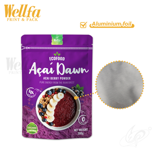 שקית מיילר עם סגירת רוכסן, ניתנת לשימוש חוזר, להדפסה בהתאמה אישית במפעל, 200 גרם/400 גרם, מאלומיניום, לאחסון תבלינים, תות, אסאי, אבקת פירות יער. - Product Image 4