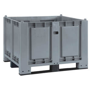 Palettenbox Mit 3 Kufen, LxBxH 1200x800x850 Mm, Grau, Boden/Wände Geschlossen, Tragkraft 500 kg - Product Image 1