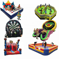 Outdoor-Mietspiel: Aufblasbares Axtwurfspiel für Karneval und Sportveranstaltungen, Umweltfreundliches PVC-Material, 5x5m Größe für Erwachsene und Kinder