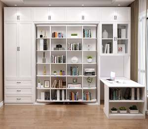 Multifunctional Murphy Bed with Rotating <b>Bookshelf</b> Desk | Space Saving Foldable Wall Bed <b>Cabinet</b> for Apartment - Product Image 3