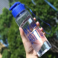 Bouteilles d'eau de sport en plastique de 18 oz pour enfants et adultes, étanches, réutilisables, pour la salle de sport, les voyages, l'école, le bureau, multicolores, avec impression à l'écran