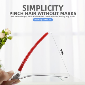 Pinzas para el Cabello, Pinzas de Pico de Pato Largas Antideslizantes con Almohadilla de Acero Inoxidable, Pinzas para el Cabello sin Pliegues para Salón de Belleza - Product Image 2