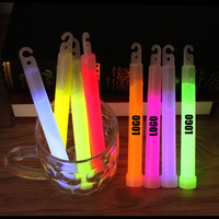 Logo imprimé personnalisé Bâton lumineux fluorescent chimique de 6 pouces Outils de survie en milieu sauvage avec lueur de lumière de concert en plastique