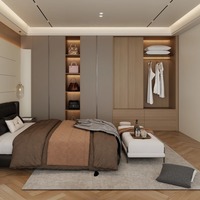 Armoire en bois moderne sur mesure avec portes battantes, armoire de rangement pour chambre à coucher, meuble de grande capacité pour appartement
