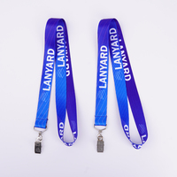 Vente en gros logo personnalisé polyester nylon sublimation tissé porte-carte d'identité badge porte-clés longes avec rupture de cou dragonne