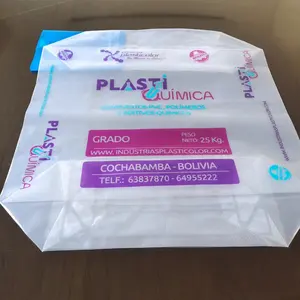 O logotipo feito sob encomenda imprimiu sacos de válvula plásticos transparentes do PE 25kg para a embalagem composta dos grânulo do PVC