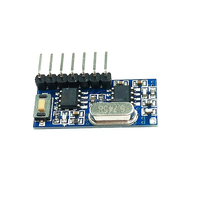Módulo Receptor Inalámbrico RX480E 433Mhz 4 Canales DC 3.3V-5V EV1527 Decodificador de Código de Aprendizaje Receptor Heterodino RX480E