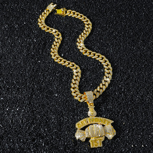 Collares con Colgante Geométrico de Aleación Chapada en Oro Estilo Hiphop, Collares Personalizados para Hombre, Joyería de Moda al por Mayor - Product Image 2